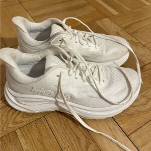 Hoka Clifton 10 White Athletic Sneakers